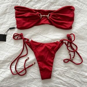 NWT Indah Cleo Top Small + Heartbeat Bottoms Medium Bikini Set in Posh Sold Out